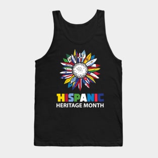 Hispanic Heritage Month Latino Counties Flags Sunflower Tank Top